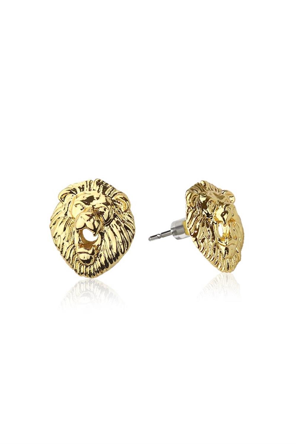 Pair Of 20G Stainless Steel Lion Head Earrings